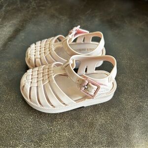 ✨4 for $60✨ Mini Melissa Kids Light Pink VelcroSandals Size 5